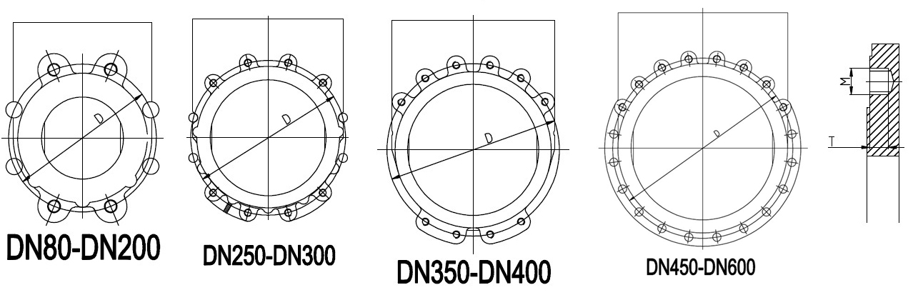 PN10 и PN16, DN050-600, GGG40/SS304/EPDM двусторонние. Задвижки шиберные (затворы ножевые) ABRA-KV-02 со штурвалом выдвижной шток (OS&Y)