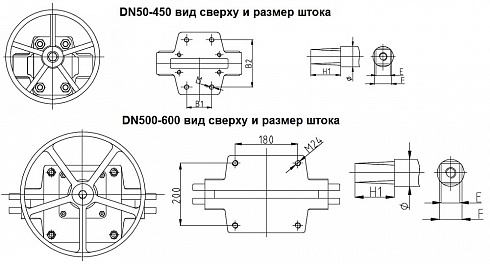 PN10 и PN16, DN050-600, GGG40/SS304/EPDM двусторонние. Задвижки шиберные (затворы ножевые) ABRA-KV-01 со штурвалом невыдвижной шток (NRS)